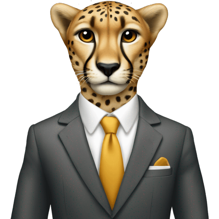 cheetah in a classic suit With key emoji