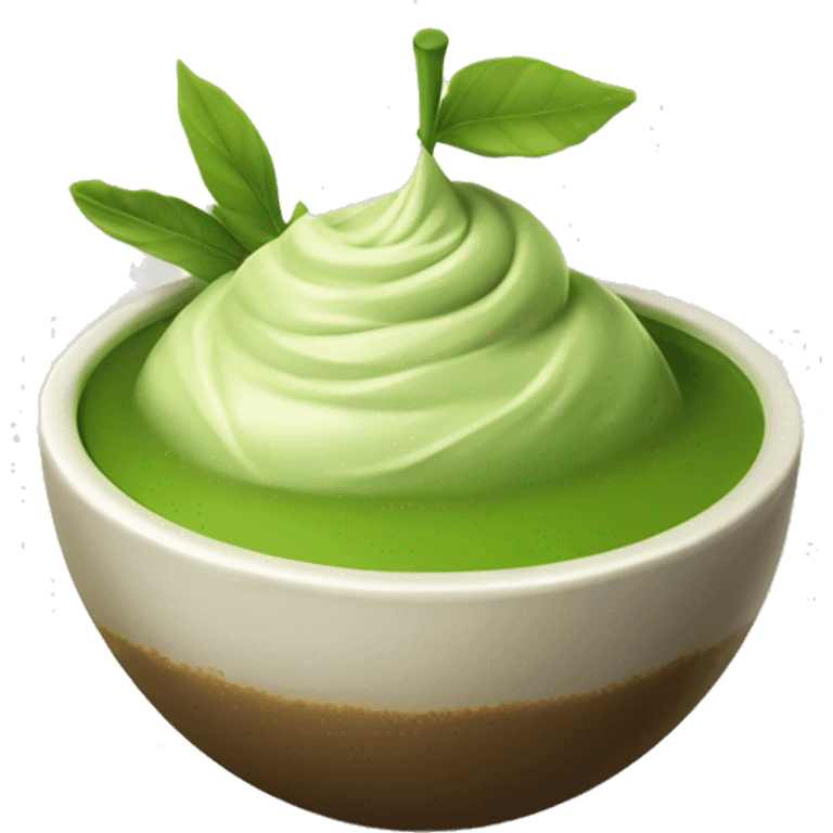 Un bol de matcha avec un peu de crème  emoji