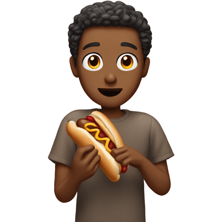 Guy eating hotdog emoji