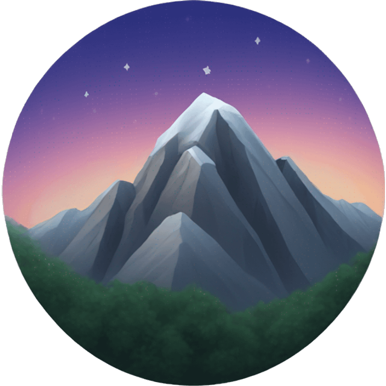 Mountain peak with 3 stars emoji