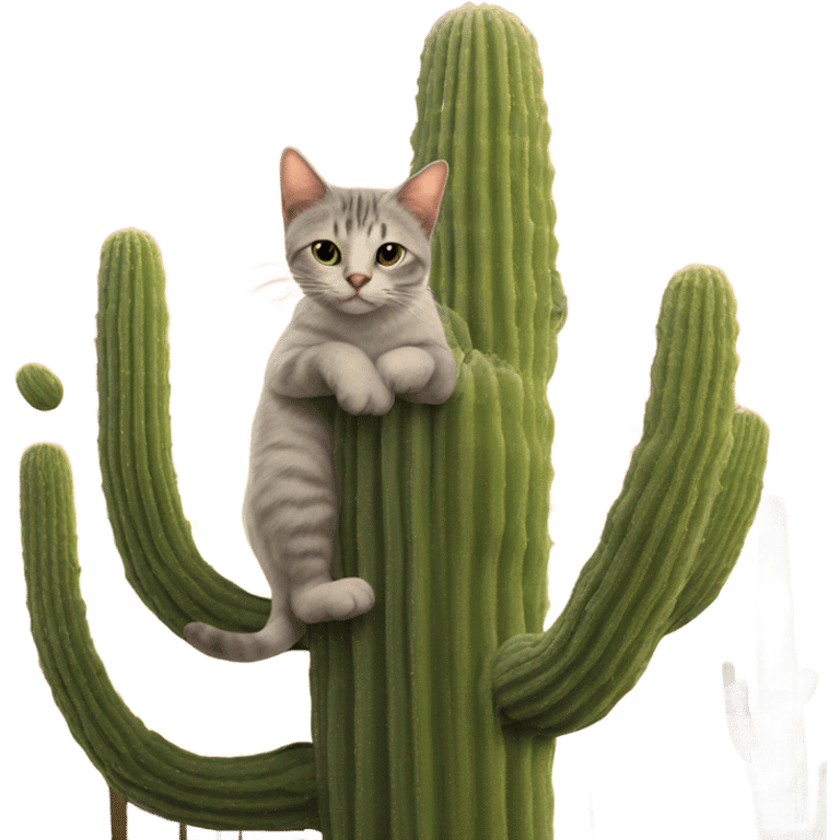 Cat on saguaro emoji