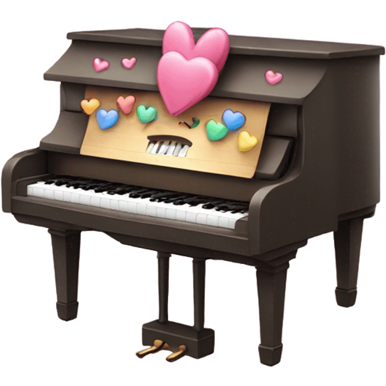 My sweet piano from Sanrio with hearts  emoji