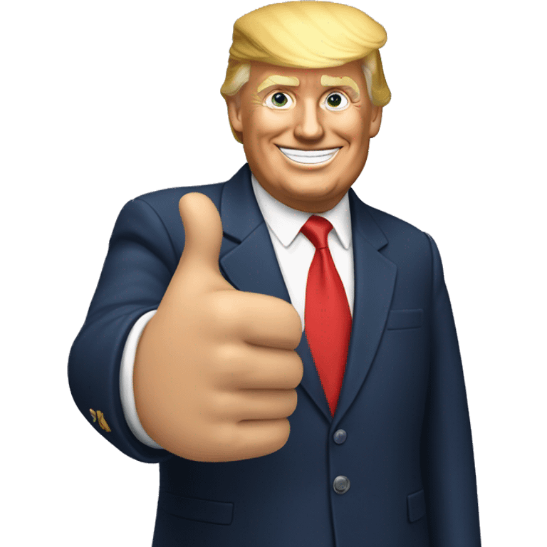 Donald Trump with thumbs up emoji