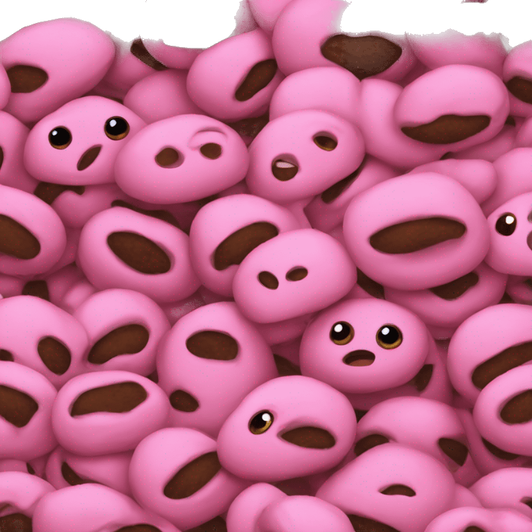 pile of poo in pink emoji