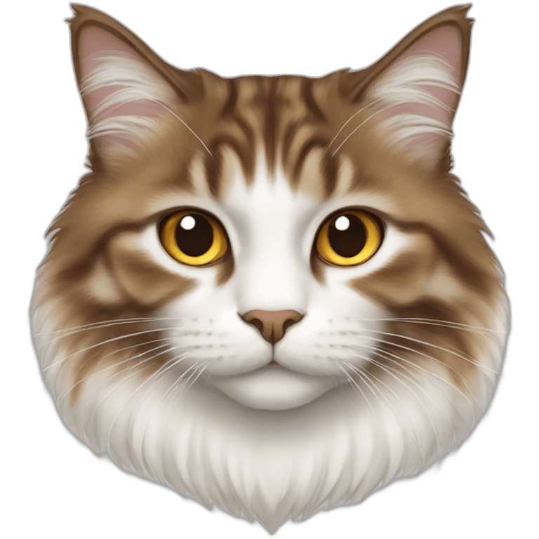 Brown amd white Siberian cat emoji