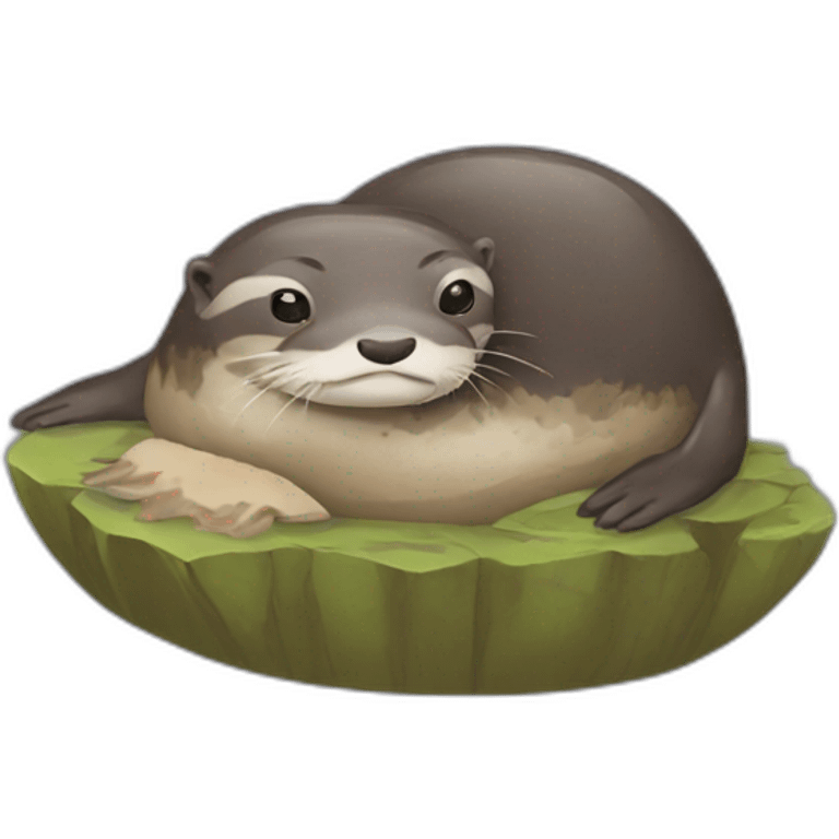 Loutre sur tortue emoji