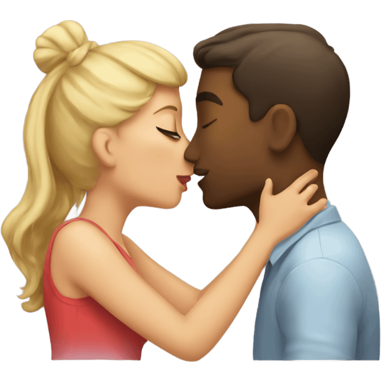 Girl kissing a guys neck emoji