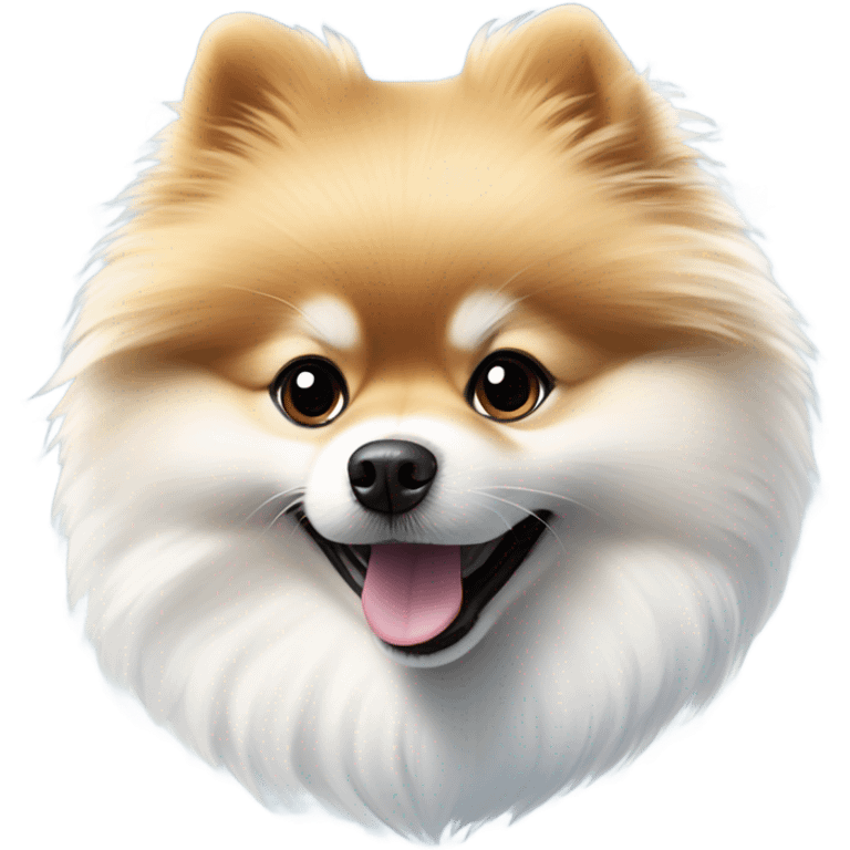 Pomeranian dog playing in the snow emoji