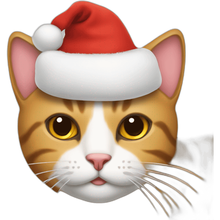 Christmas hat cat emoji