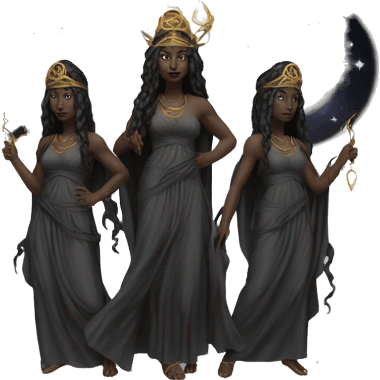 Hekate goddess of the night and magic- triple goddess black emoji