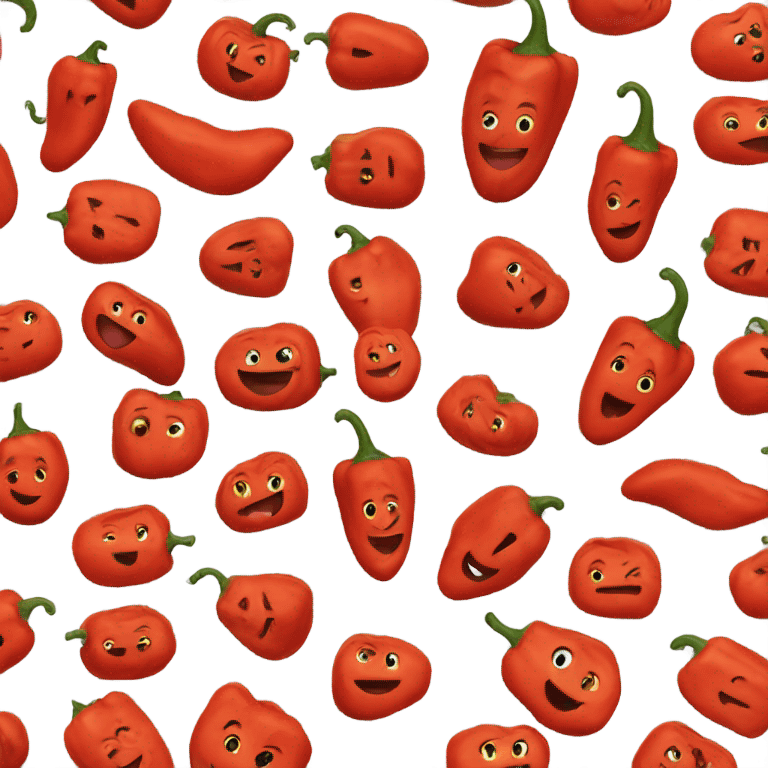 red pepper with happy face emoji