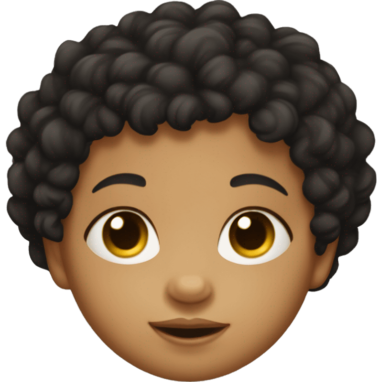 Tan-skinned infant with black curly hair emoji