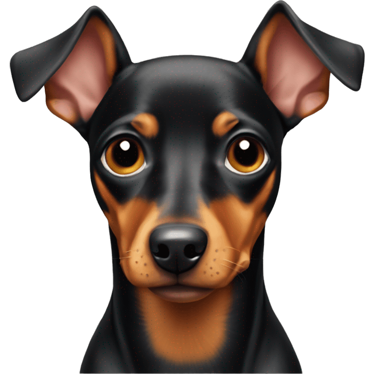 Miniature pinscher dog with a very long nose emoji