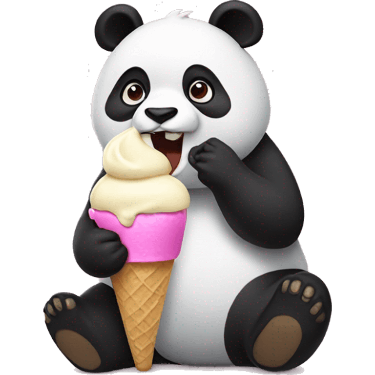 Panda eating ice cream emoji