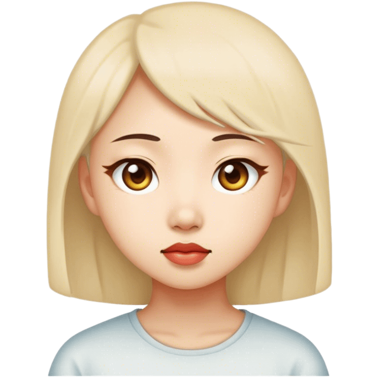 Slanted eye Chinese girl eyes slanted  emoji