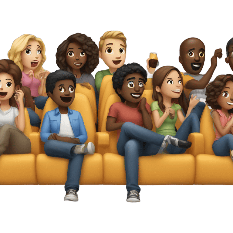 People watching a movie emoji