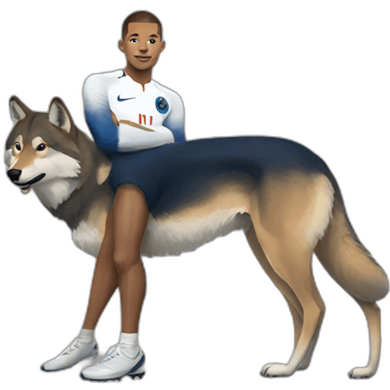 Mbappé on a wolf emoji