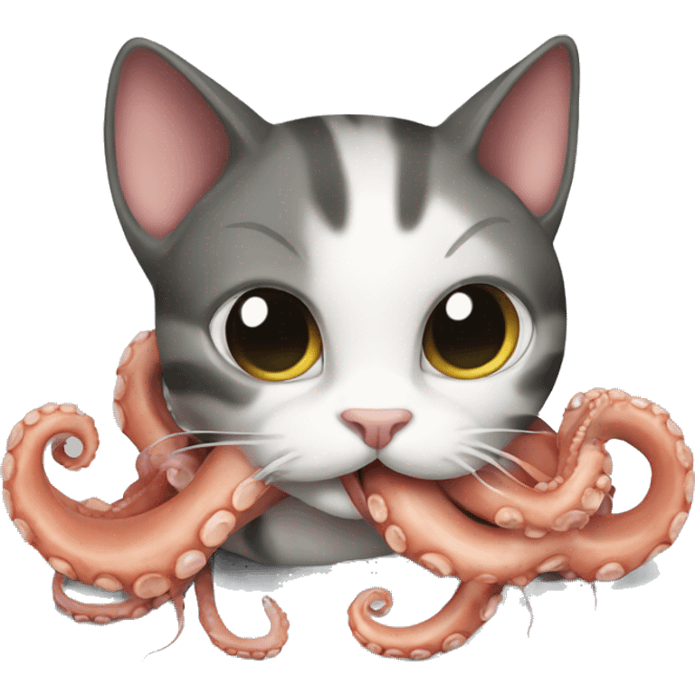 Cat eating octopus  emoji