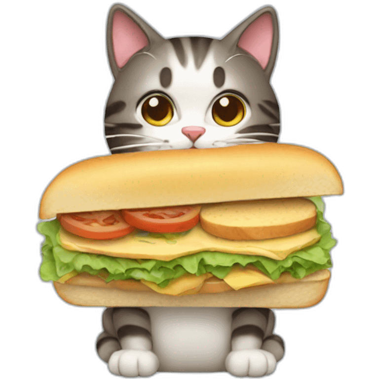 cat with sandwich emoji