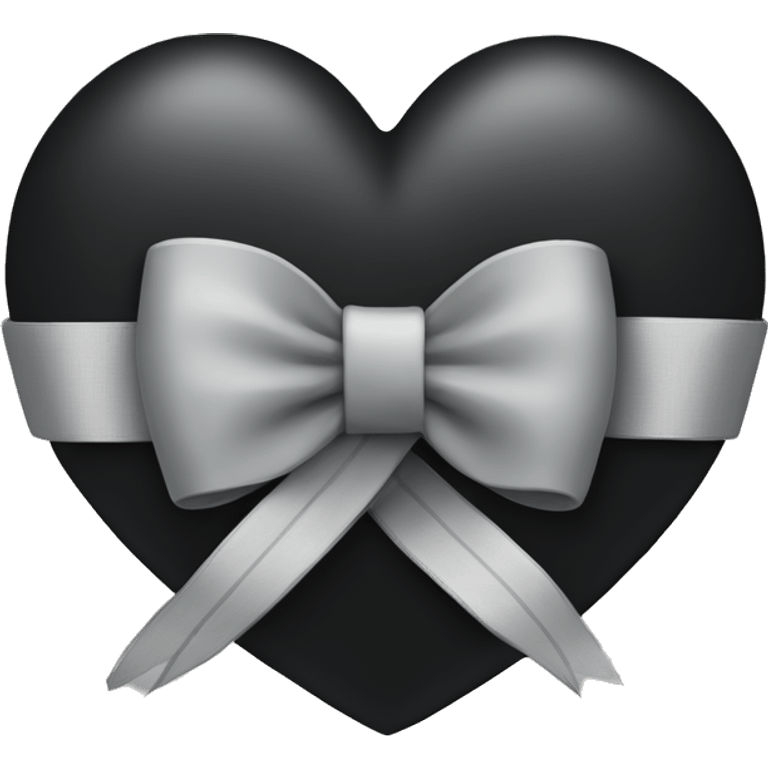 black heart with grey ribbon  emoji