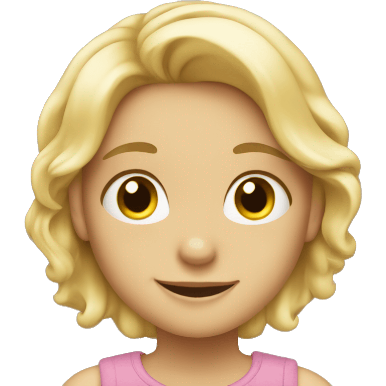 Blonde girl being happy and cuddly emoji