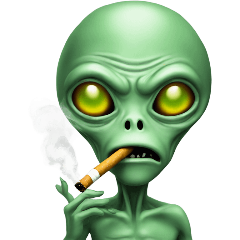 Alien smoking emoji