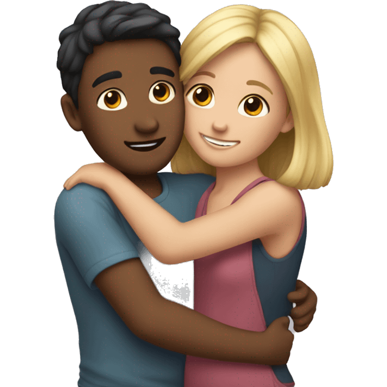 Back hug boy and girl emoji