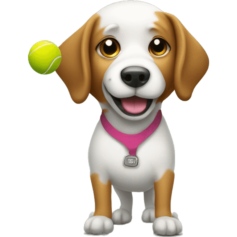 Dog playing pickleball emoji