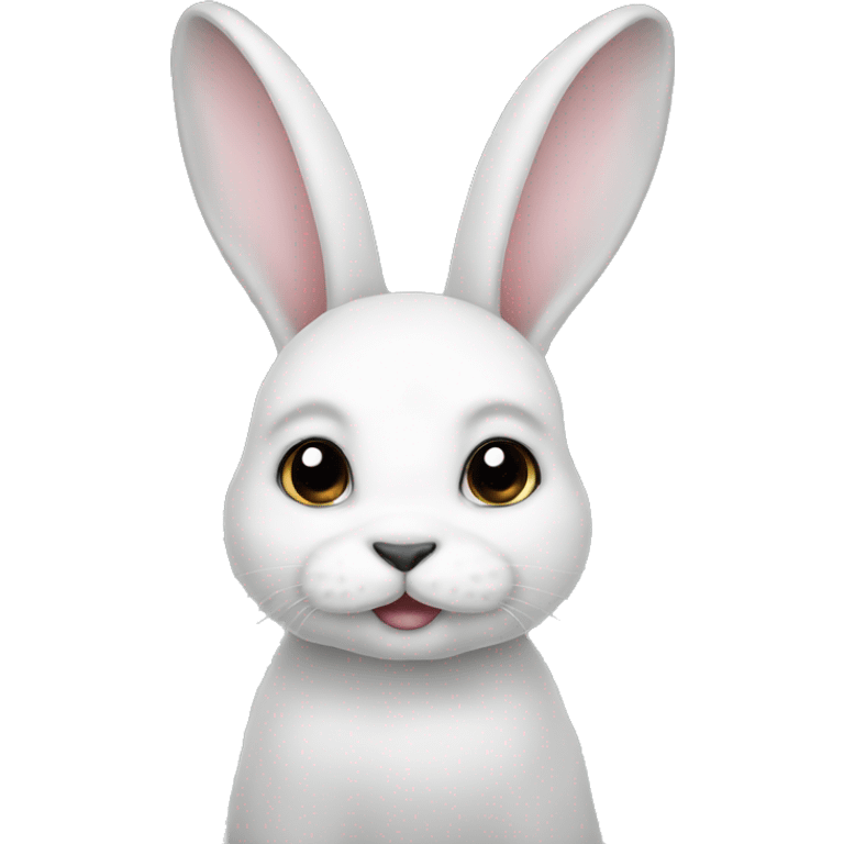 White bunny with black ears emoji