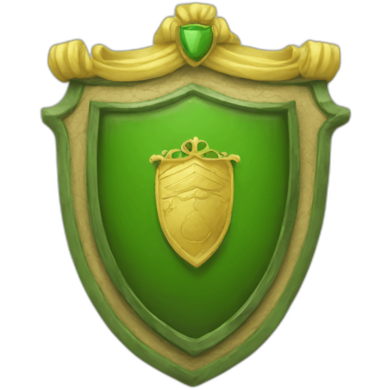 Green and yellow crest emoji