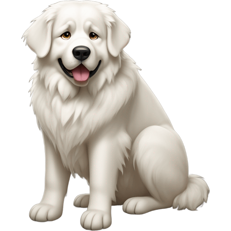 Great Pyrenees dog pooping     emoji