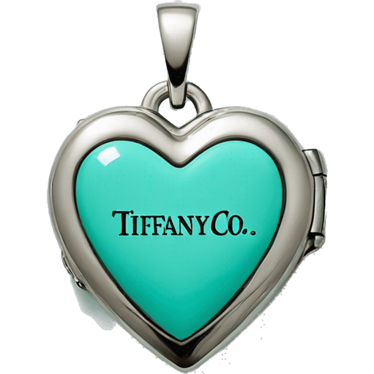 Tiffany co logo silver heart locket  emoji