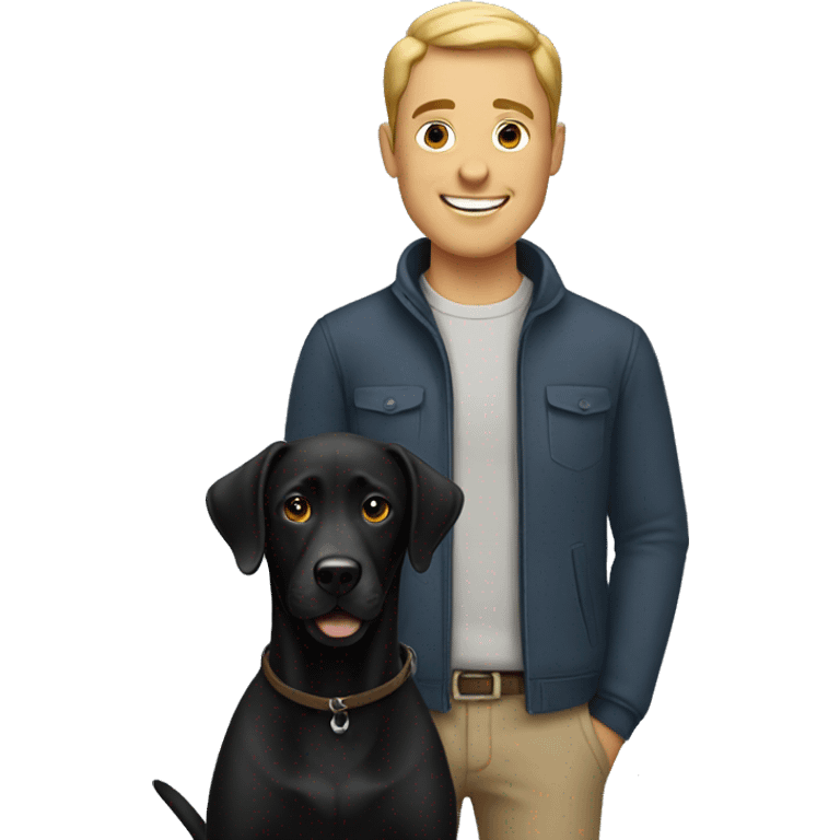 Men with black Labrador  emoji