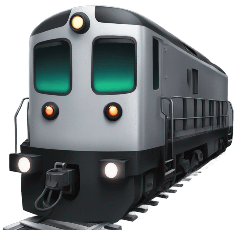 A electric locomotive (With little shiny black Kirby eyes) emoji