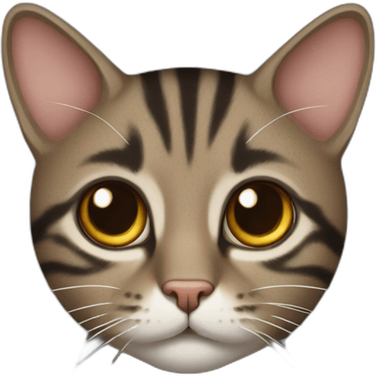 european cat with dark pinstripe tabby color and dark brown wool emoji