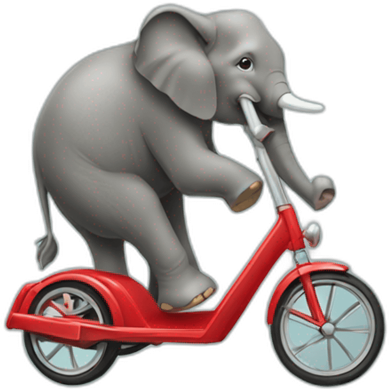 élephant qui conduit une trottinette emoji