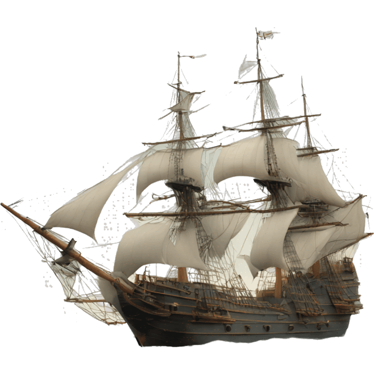 photorealistic england frigate  XVII 
century emoji