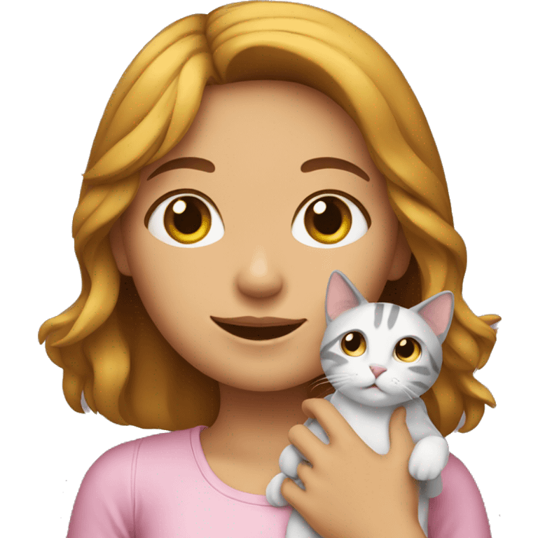 girl holding a cat emoji