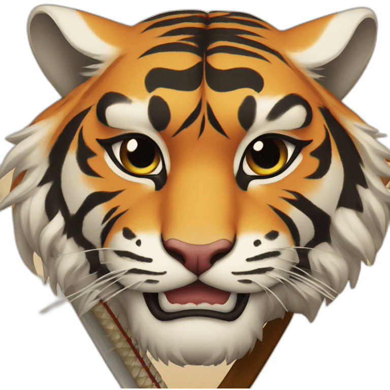 Tiger samurai japan emoji