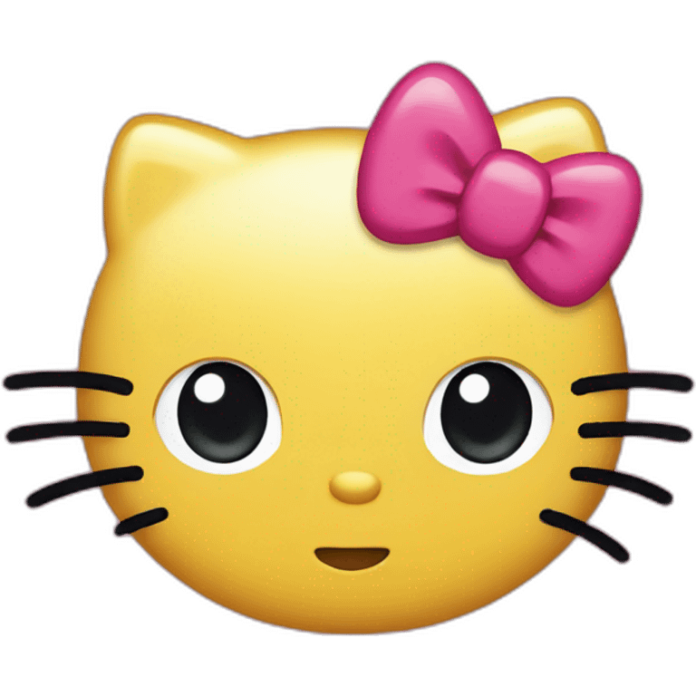 Hello kitty with invisible bow and hair emoji