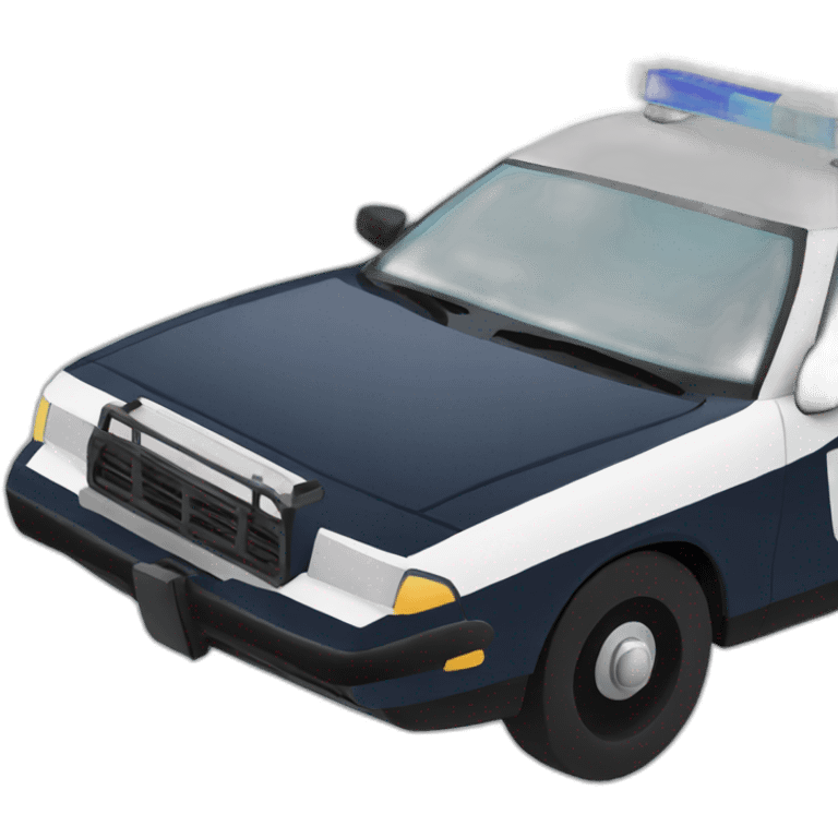 Police car with linear branding emoji