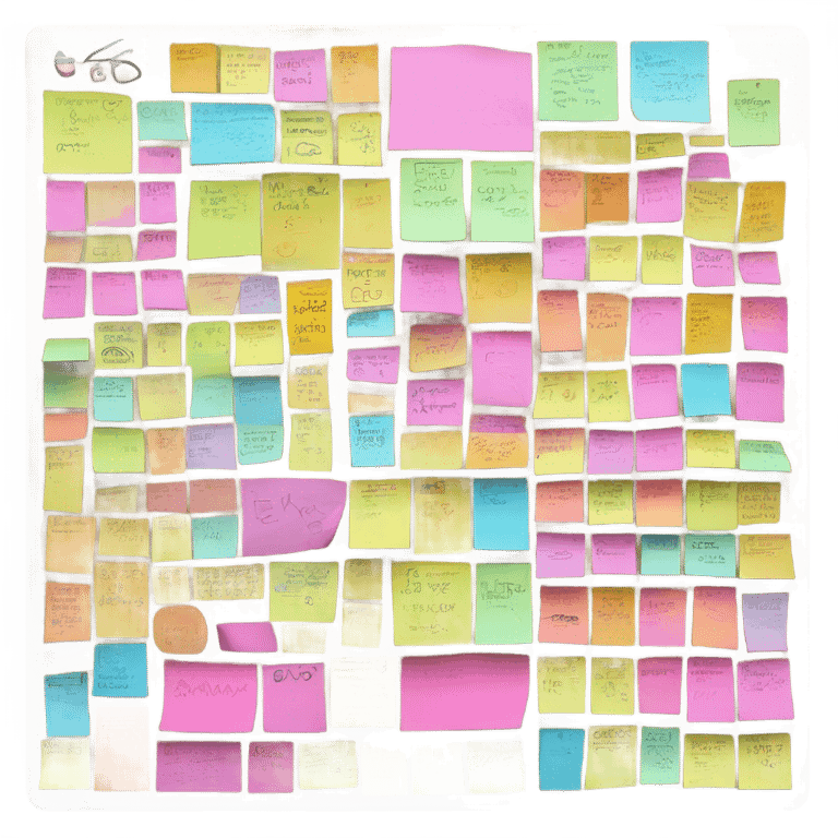 modern sticky notes on board emoji