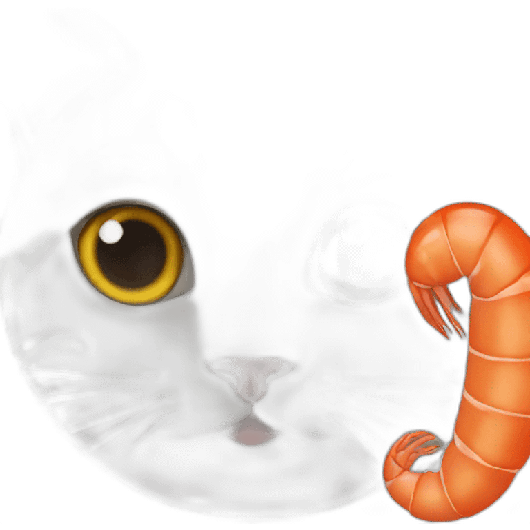 Cat with shrimp emoji