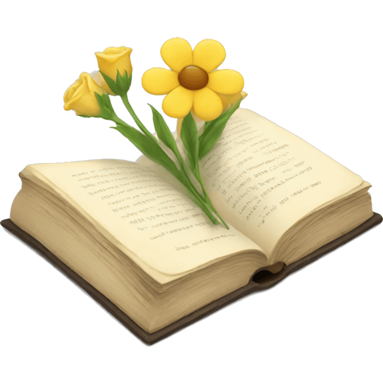 book with neutral flowers emoji