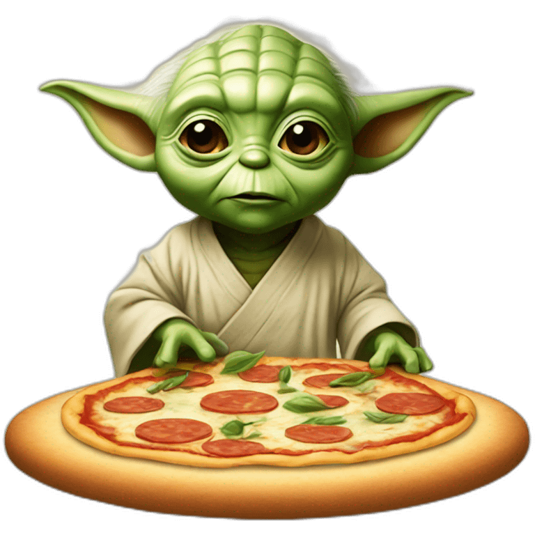 Yoda making pizza emoji