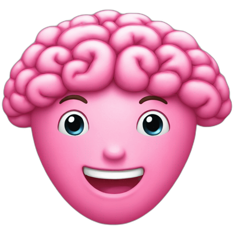 happy pink brain emoji