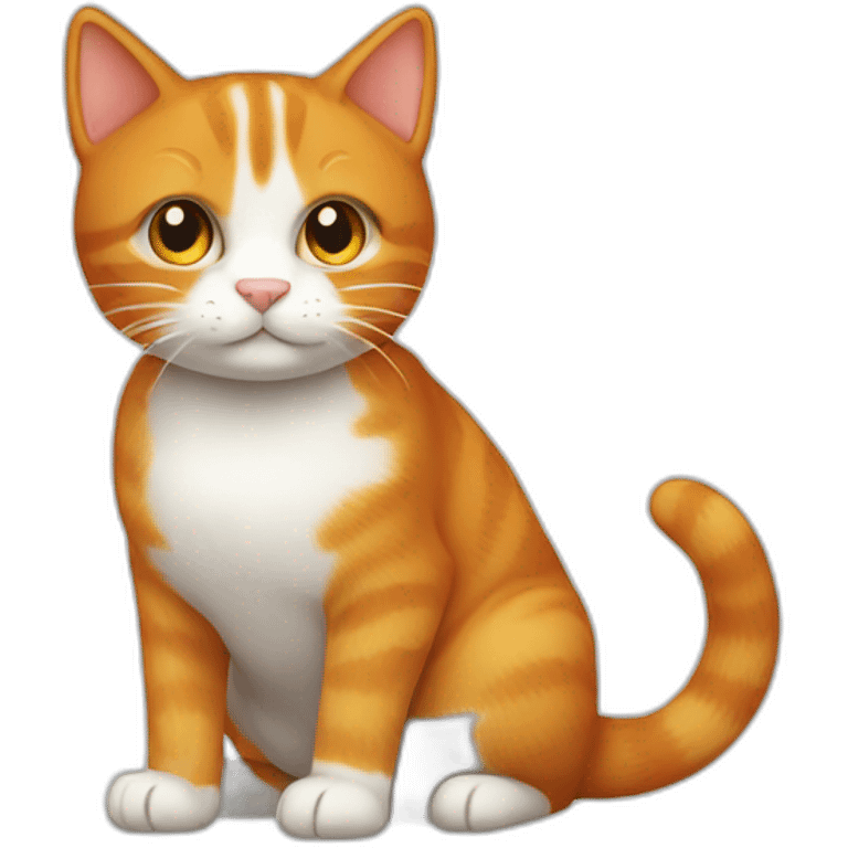 ginger cat with white chest emoji