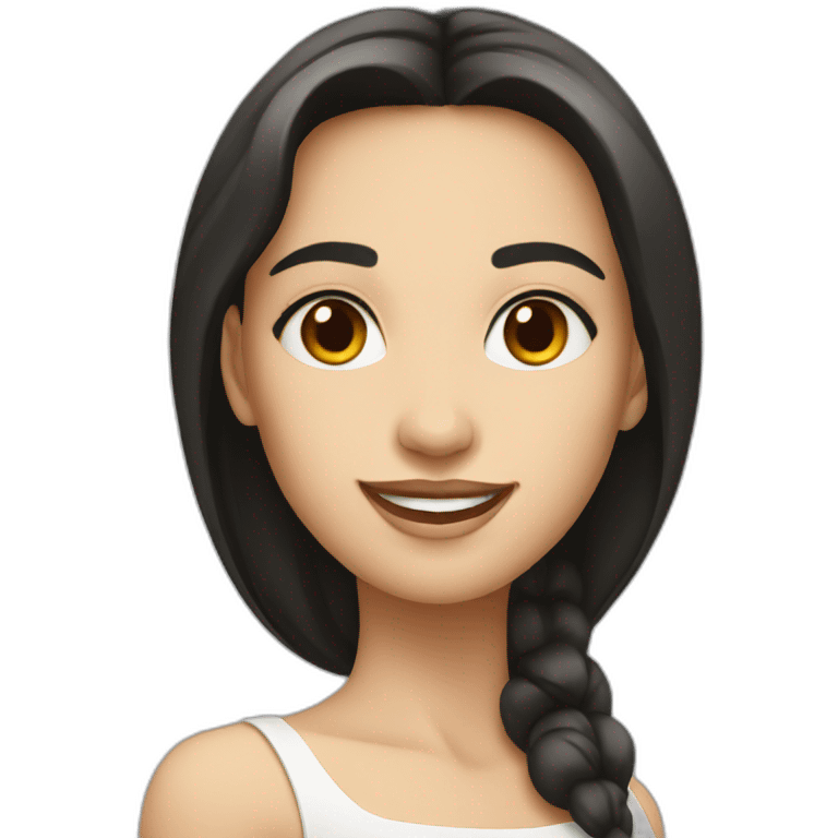 Smiling-elegant-girl-with-dark-hair emoji