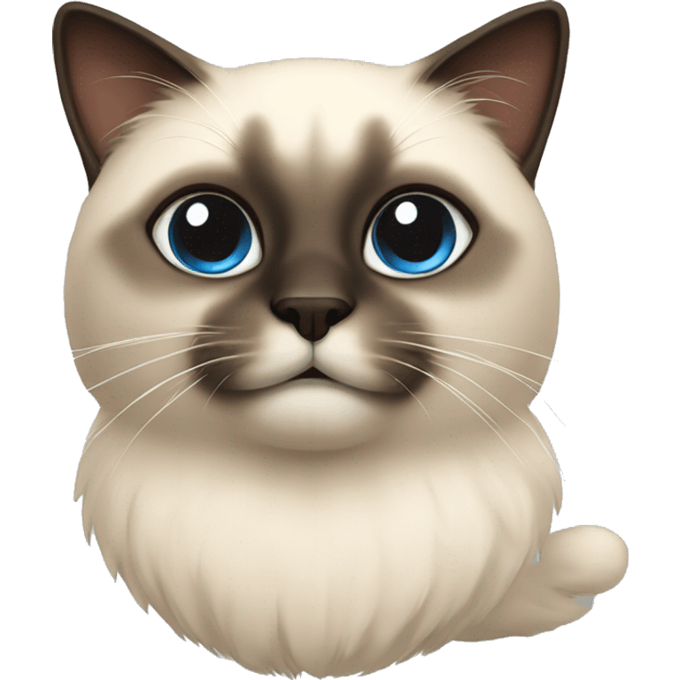 fluffy siamese cat  emoji