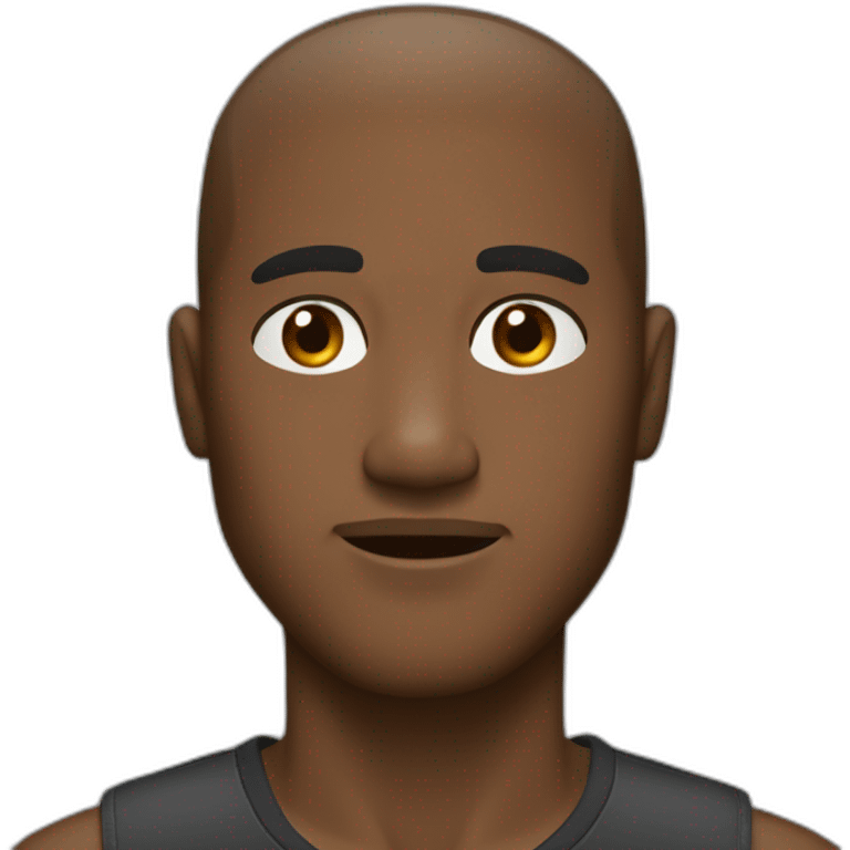 Short Black buz cut hair man with Wheatish almost white skin, Large hazel eyes, a medium-sized nose, and a medium-sized mouth.  emoji